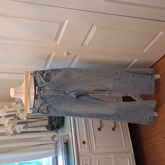 Levi's Womens Premium Denim Ribcage Split Flare Light Wash High Rise Jeans S-27